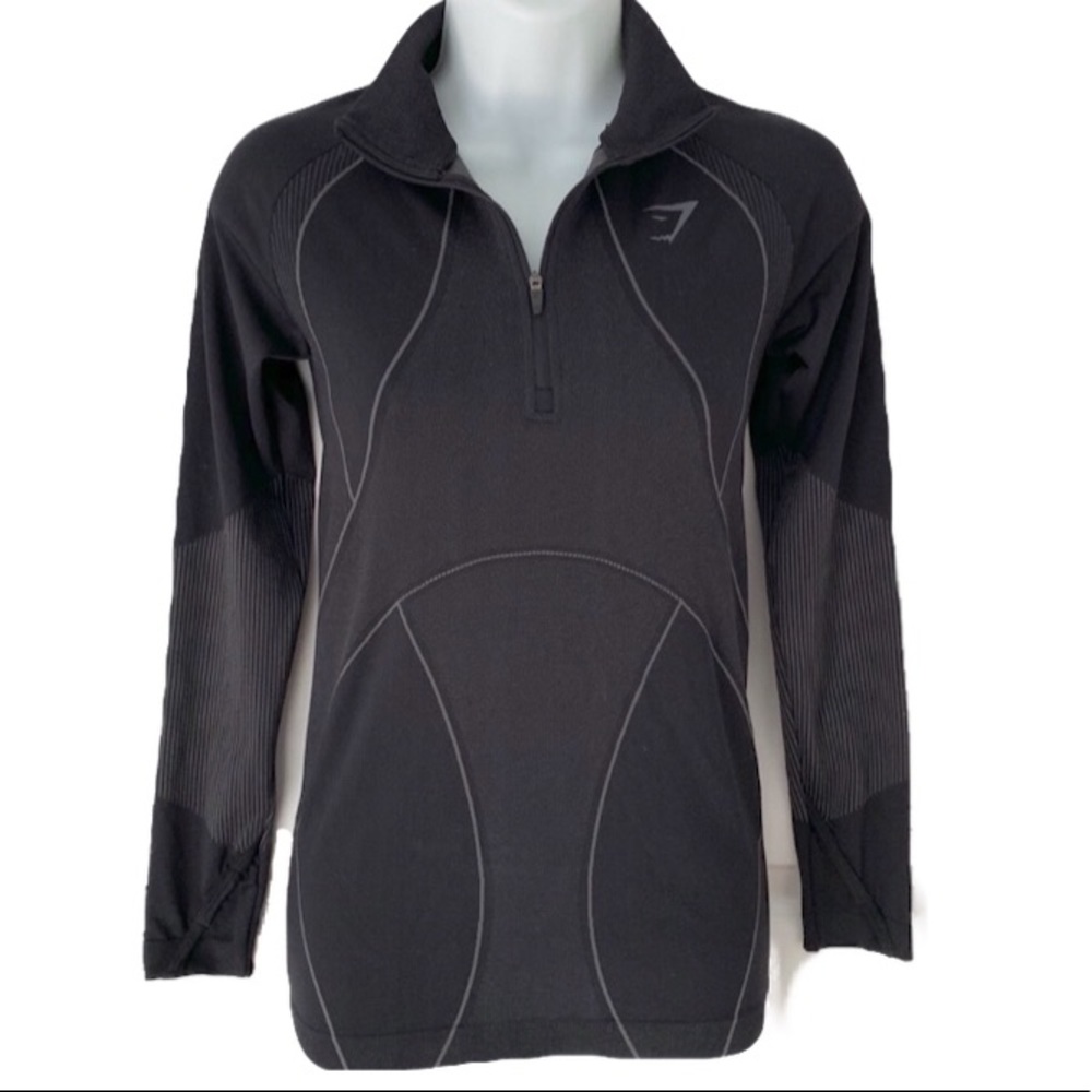 Gymshark Cutout Long Sleeve Black Zip Pullover